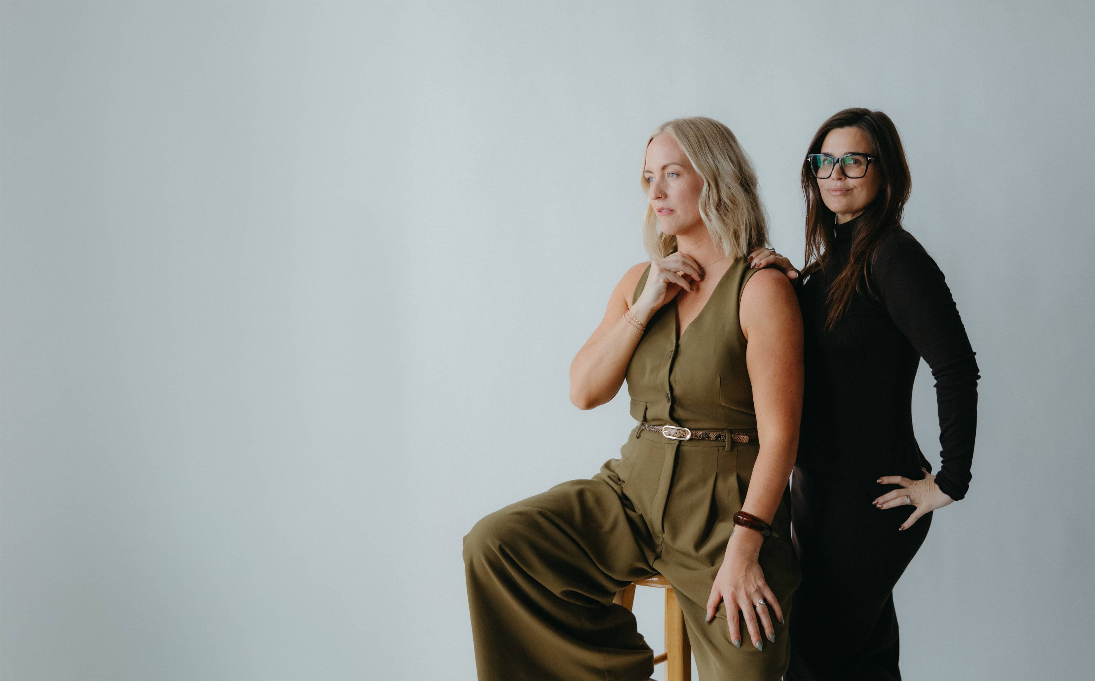 Marantz Collective owners Susan and Samantha standing close together against a plain background.